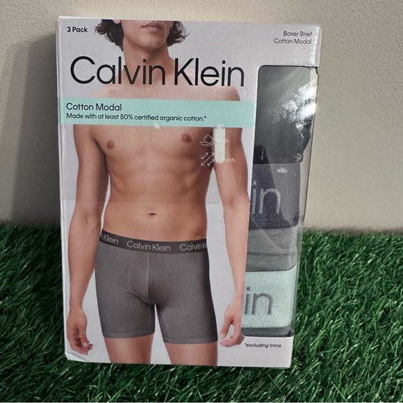 Calvin Klein Cotton Modal 3-Pack Trunk Briefs Underwear Gray Black Men’s Size S - Picture 1 of 5